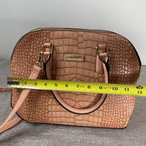 London Fog Caroline Croco Satchel Bag w/ Shoulder Strap Nude Color - Picture 11 of 12